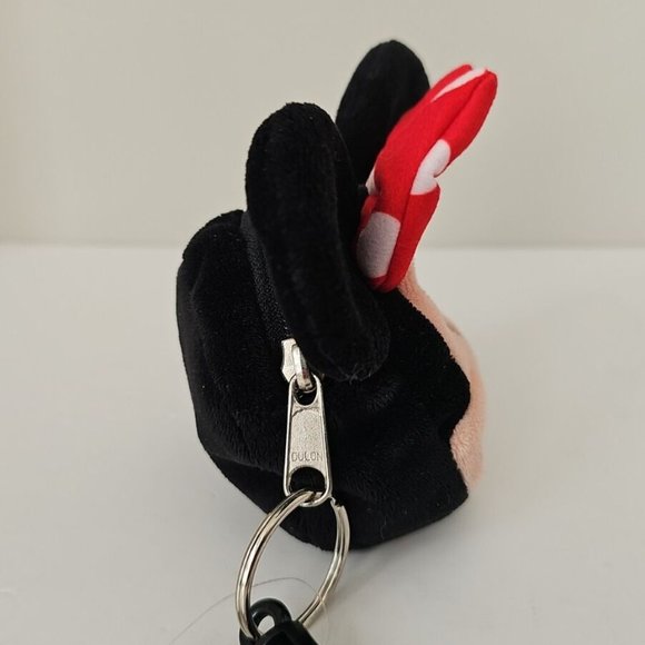 NWT Disney Minnie Mouse Ears Bean Bag Coin Purse Clip Key Chain - Picture 4 of 9